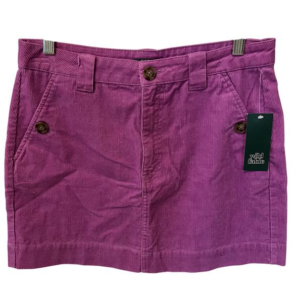 Purple Corduroy Mini Skirt Women's Size 8 NWT Preppy Clueless Wild Fable - Picture 1 of 7